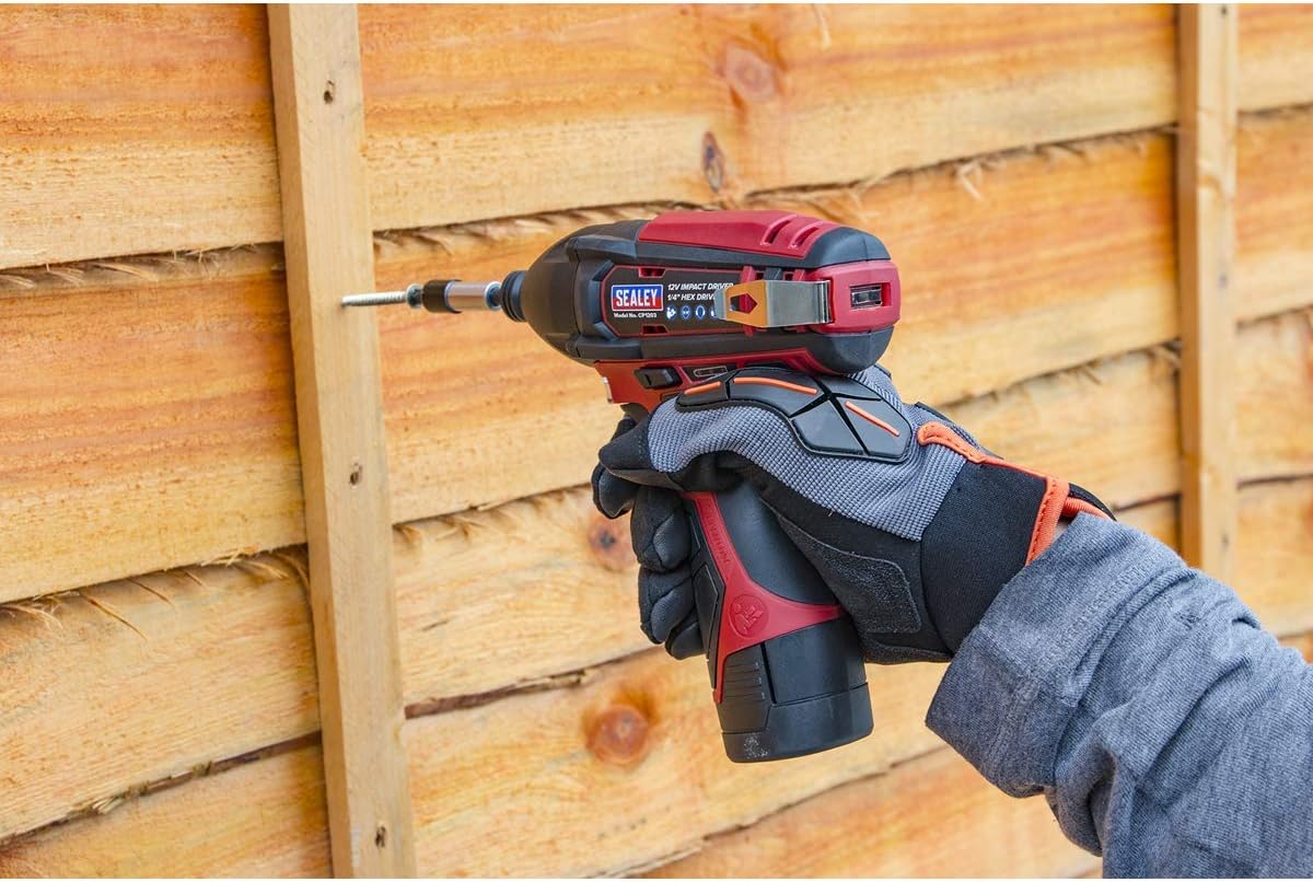 Sealey Cp1203 Impact Driver 12V 1/4In Hex Drive 80Nm - Body Only, White, 1/4" - Image 5
