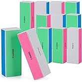 12 Pieces 4 Way Nail Buffer Block, Nail Shine Buffers Blocks Files for Natural and Acrylic Nails Smoother Buffing Block, 120/240/600/3000 Grit for Buffing Shinning