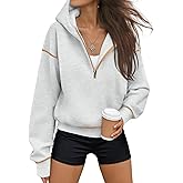 Trendy Queen Half Zip Pullover Cropped Hoodies for Women Y2k Cute Sweatshirts Jackets Spring Fashion 2026 Outfits Clothing