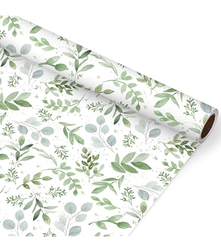 Stesha Fall Gift Wrap Paper - Pumpkin & Autumn Leaves Design, 3 Sheets 30x20 Inch Premium Glossy