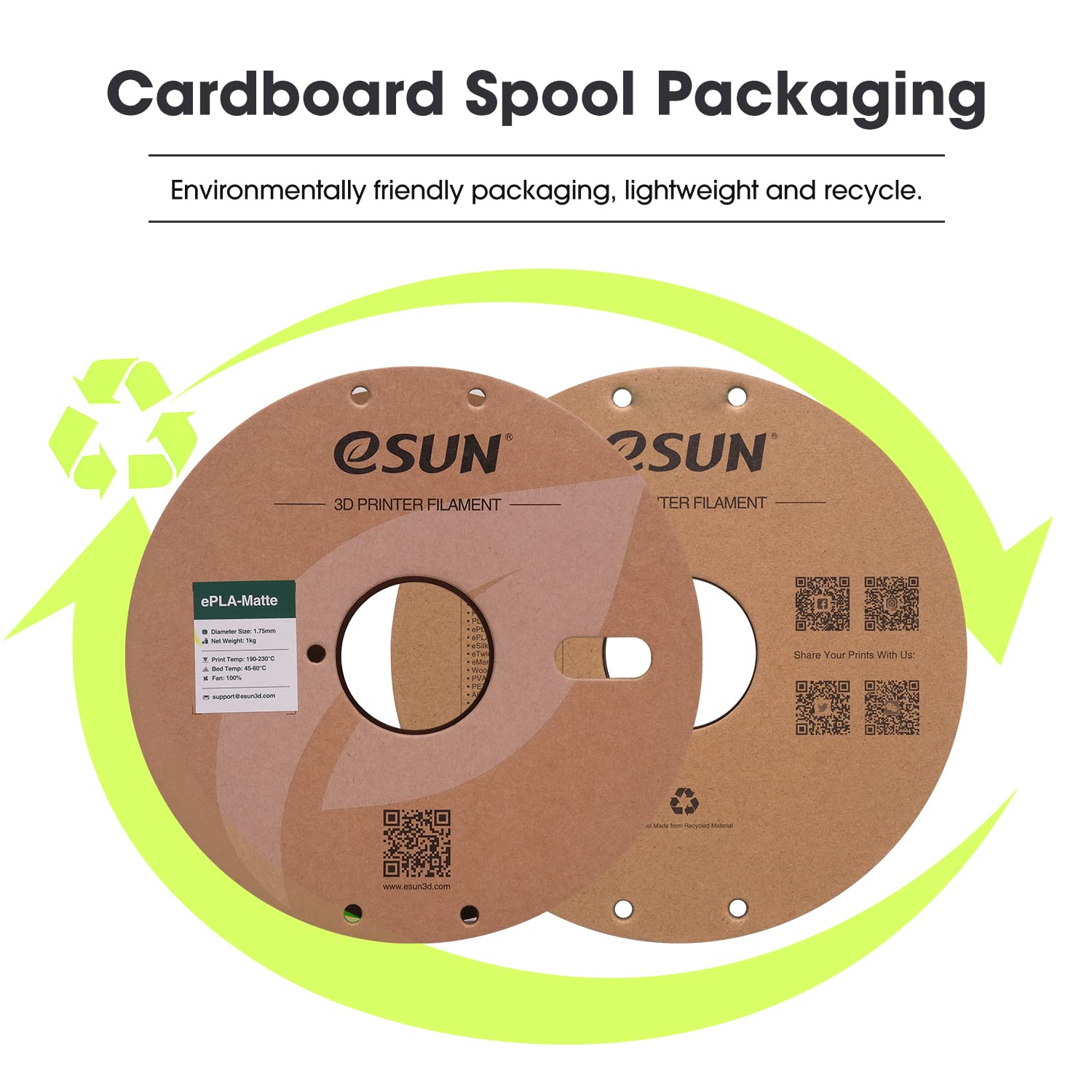 eSUN Upgraded Matte PLA Filament 1.75mm, Matte PLA 3D Drucker Filament, glanzfreie Farbe, mattierte Textur, 1KG pro Spule, 2 Spulen für 3D Drucker, Cremeweiß+Feuerrot 6