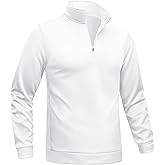 TACVASEN Men's Quarter Zip Pullover Sweatshirts Lightweight Fleece Lined Thermal Sweatshirts 1/4 Zip Golf Sweaters