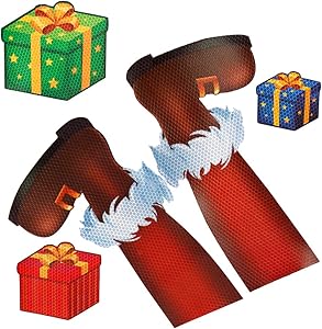 D-FantiX Santa Legs Christmas Car Magnets Set, Fun Magnetic Christmas Decorations Reflective Holiday Magnets Decal for Fridge Refrigerator Garage Door Mailbox Vehicle Truck