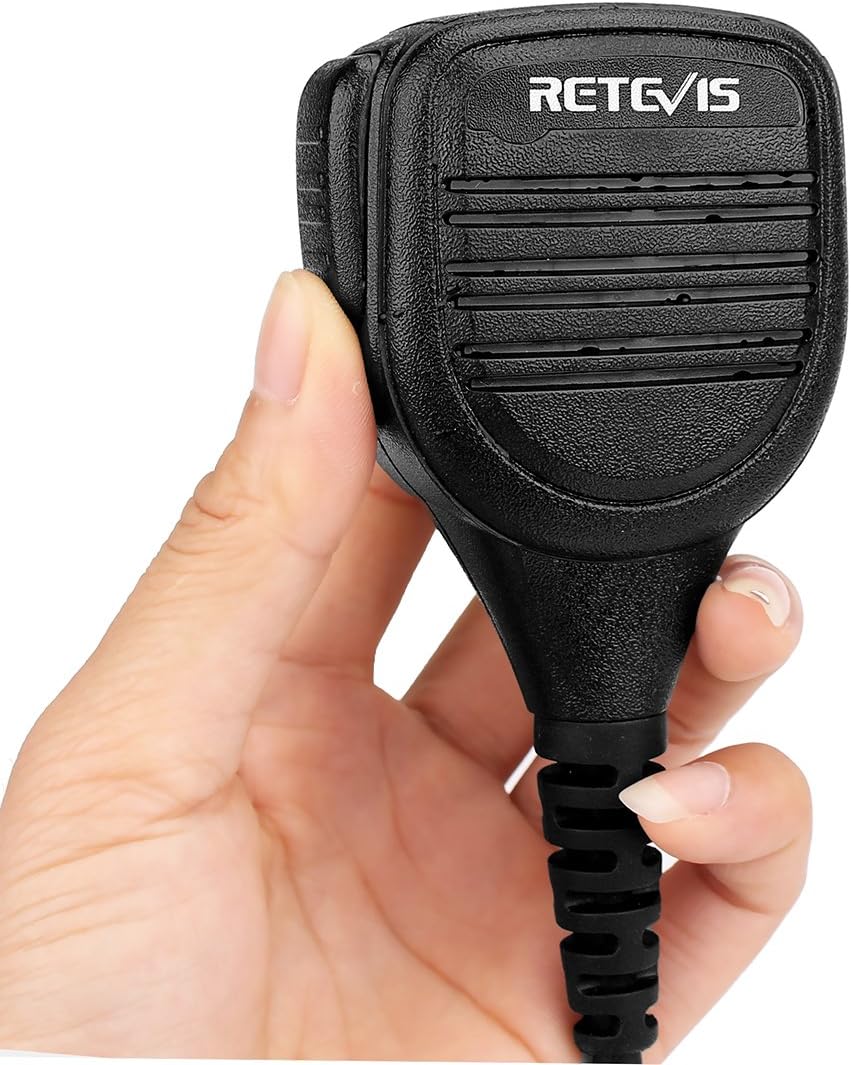 Retevis RS112 Walkie Talkie Handheld Speaker Mic IP54 Waterproof Mic Compatible with Two Way Radio Retevis RT24 RT27 RT619 RT622 Baofeng UV5R Kenwood 3.5mm Audio Jack Remote Speaker Mic (1 Pcs) - Image 4