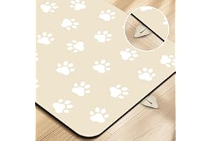 PTFFF Pet Feeding Mat-Absorbent Dog Food Mat for Water Spill, Dog Mat for Food and Water Bowl, Quick Dry Dog Water Dispenser Mat, Dog Water Bowl Mat for Messy Drinkers, 12"*19"