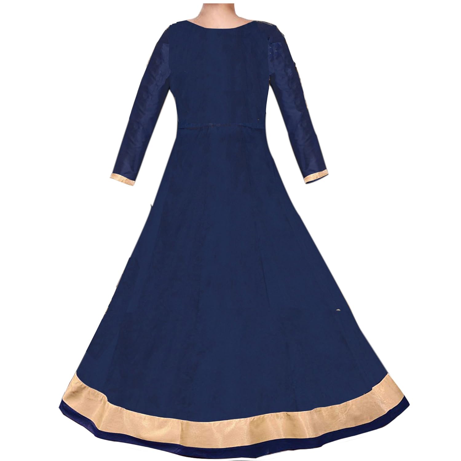 trilok fab women's anarkali gown (blue gown)