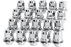 GDYDI 20 Pcs Chrome Closed End Mag Style Lug Nuts 12x1.5 Lug Nuts with Washer 13/16" (21mm) Hex Compatible with Toyota Corolla Camry Tacoma Lexus