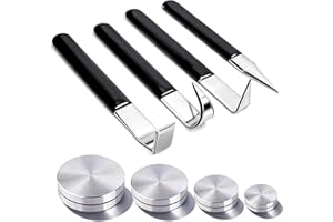 Boocalny 4Pcs Clay Carving Knife and 4Pcs Ceramic Clay Pottery Throwing Trimming Spinner Tools,Stainless Steel Pottery Clay C