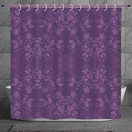Funky Shower Curtain 2 0 Eggplant Gorgeous Well Formed Flowers