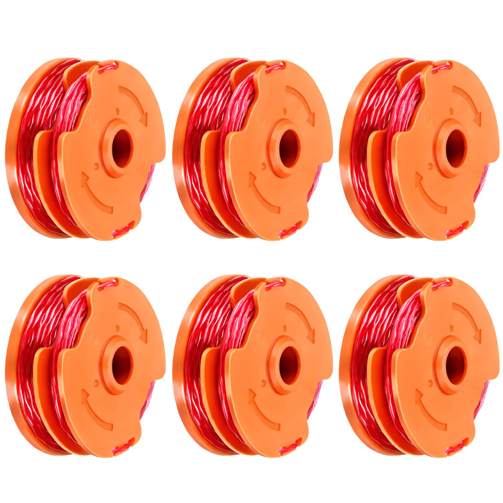 Odashen 6Pack Strimmer Spool Line WX100 Replacement for McGregor MET6032 MET4530 MET3525 Worx WG119E