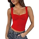 ForeFair Women Sleeveless Sexy Backless Going Out Crop Top Y2K Strappy Ruched Tank Top Summer Tight Slim Fit Cute Tops