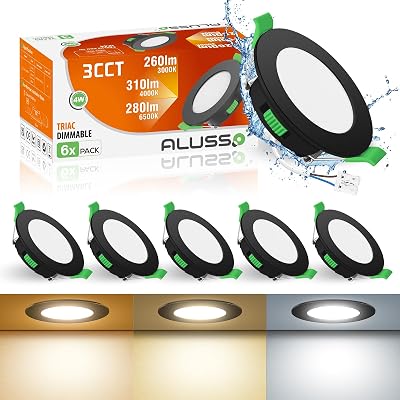 ALUSSO LED Recessed Ceiling Lights 4W Dimmable 3000-6500K 6 Pack