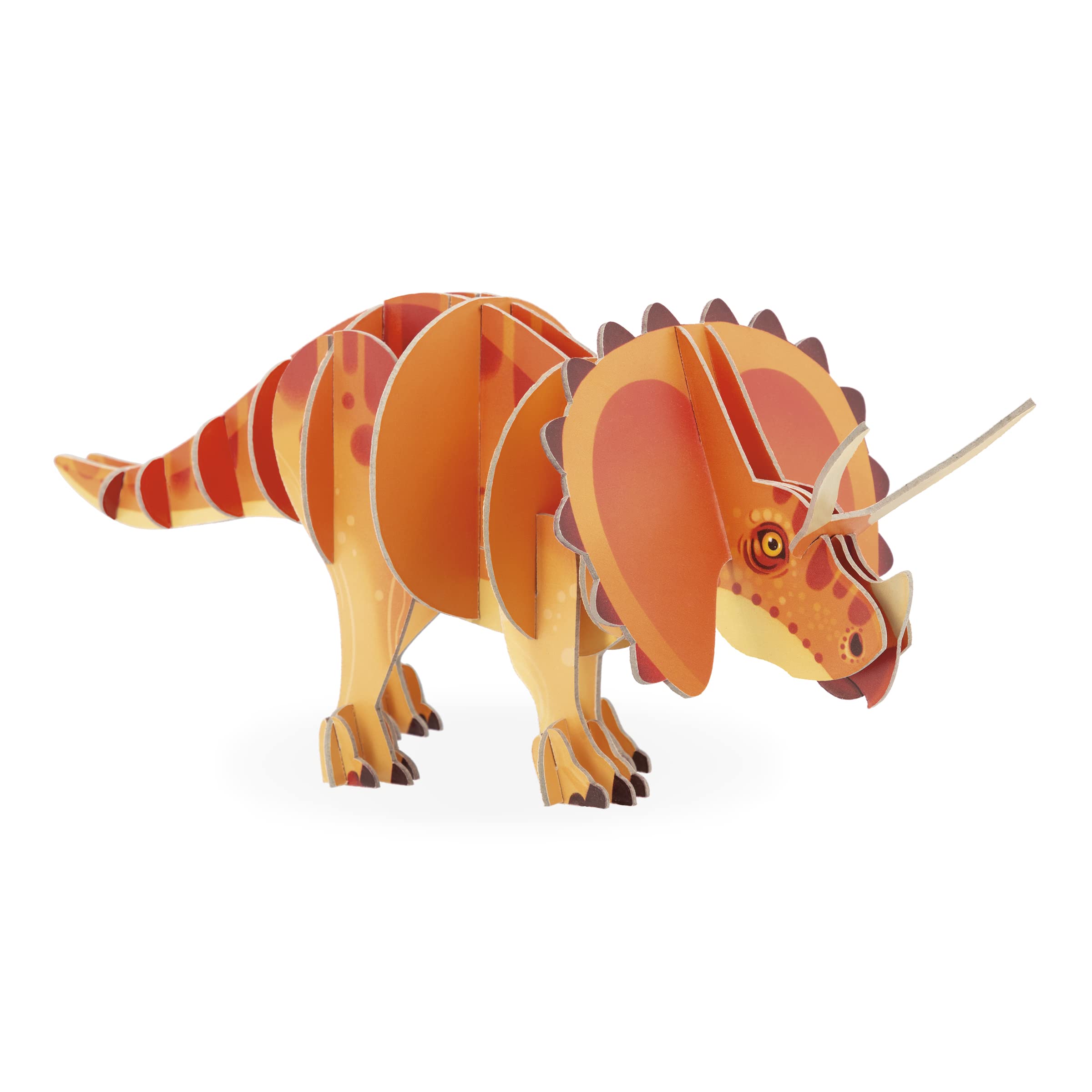 Janod - Children’s Triceratops Dinosaur 3D Puzzle - 32-Piece 3D Puzzle - Construction Game - FSC Cardboard - Made in France - 5 Years +, J05838