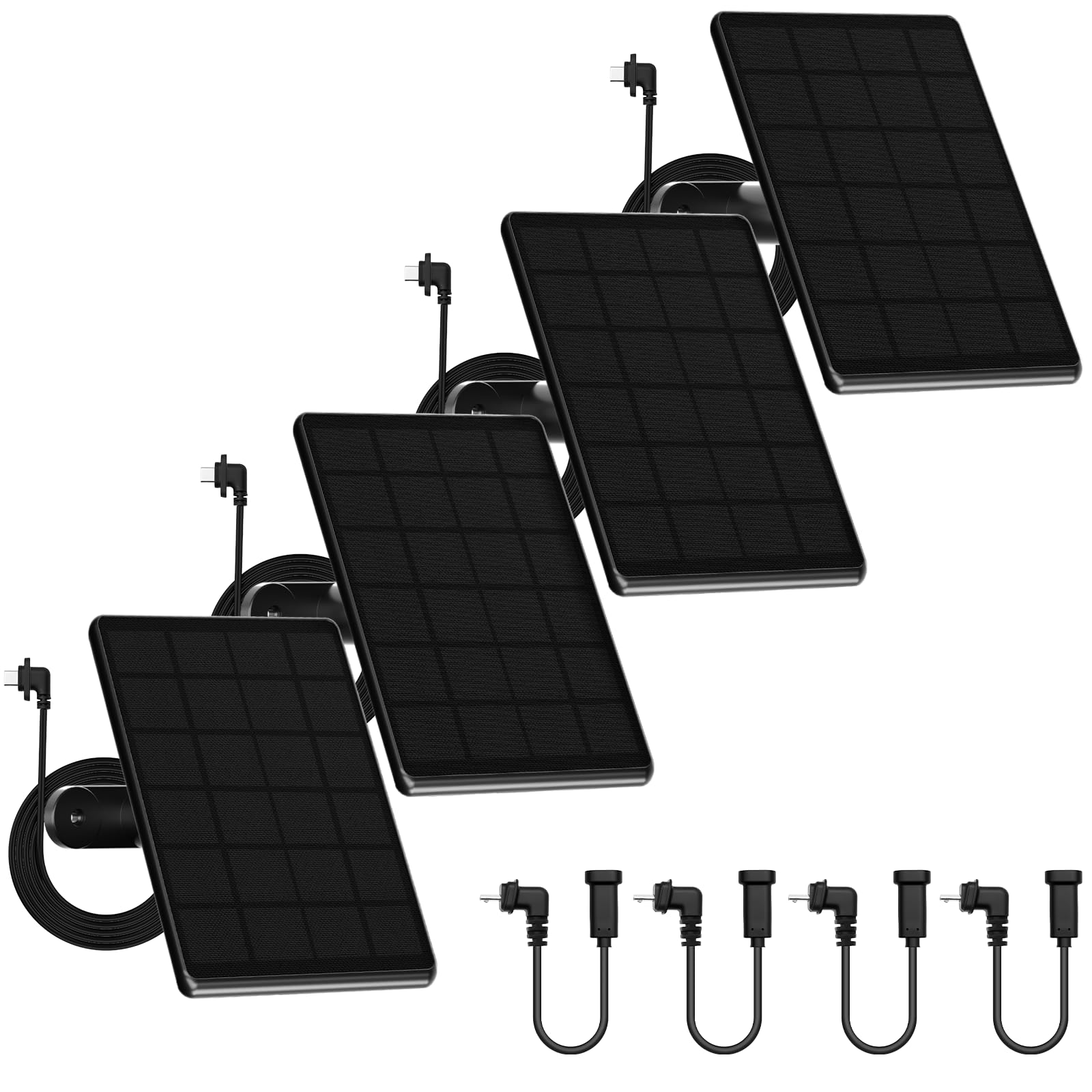 Photo 1 of 4 Pack 6W Solar Panel for Blink Camera, High-Efficiency Monocrystalline Silicon Solar Panels Compatible with Blink Outdoor 2K+, 4(4th Gen)/(3rd Gen)/XT3,XT2/XT,IP66 Wterproof,10Ft Outdoor Power Cable