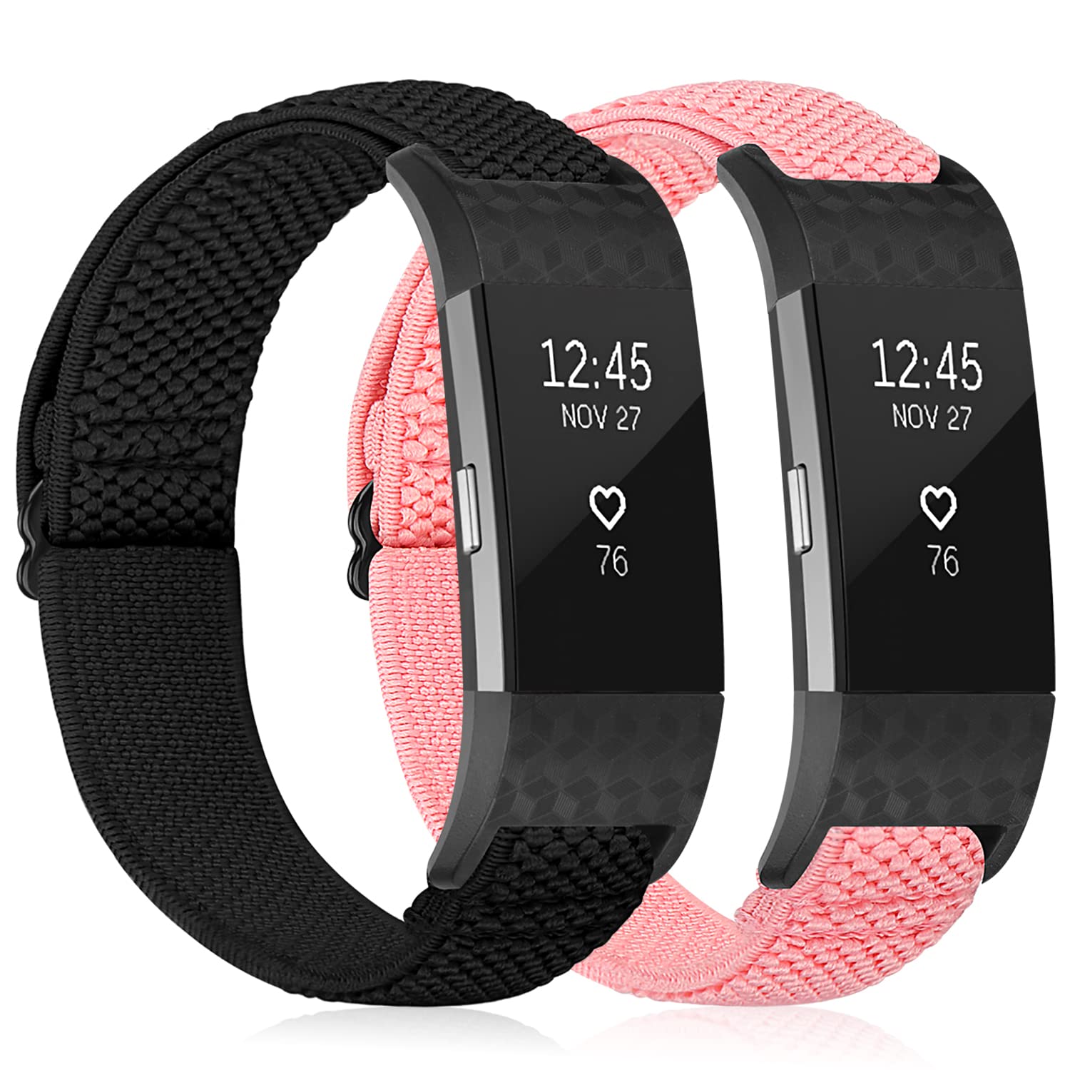 TumpCez Elastic Strap Only Compatible with Fitbit Charge 2 Strap，Adjustable Stretchy Nylon Sports Replacement Band for Men Women