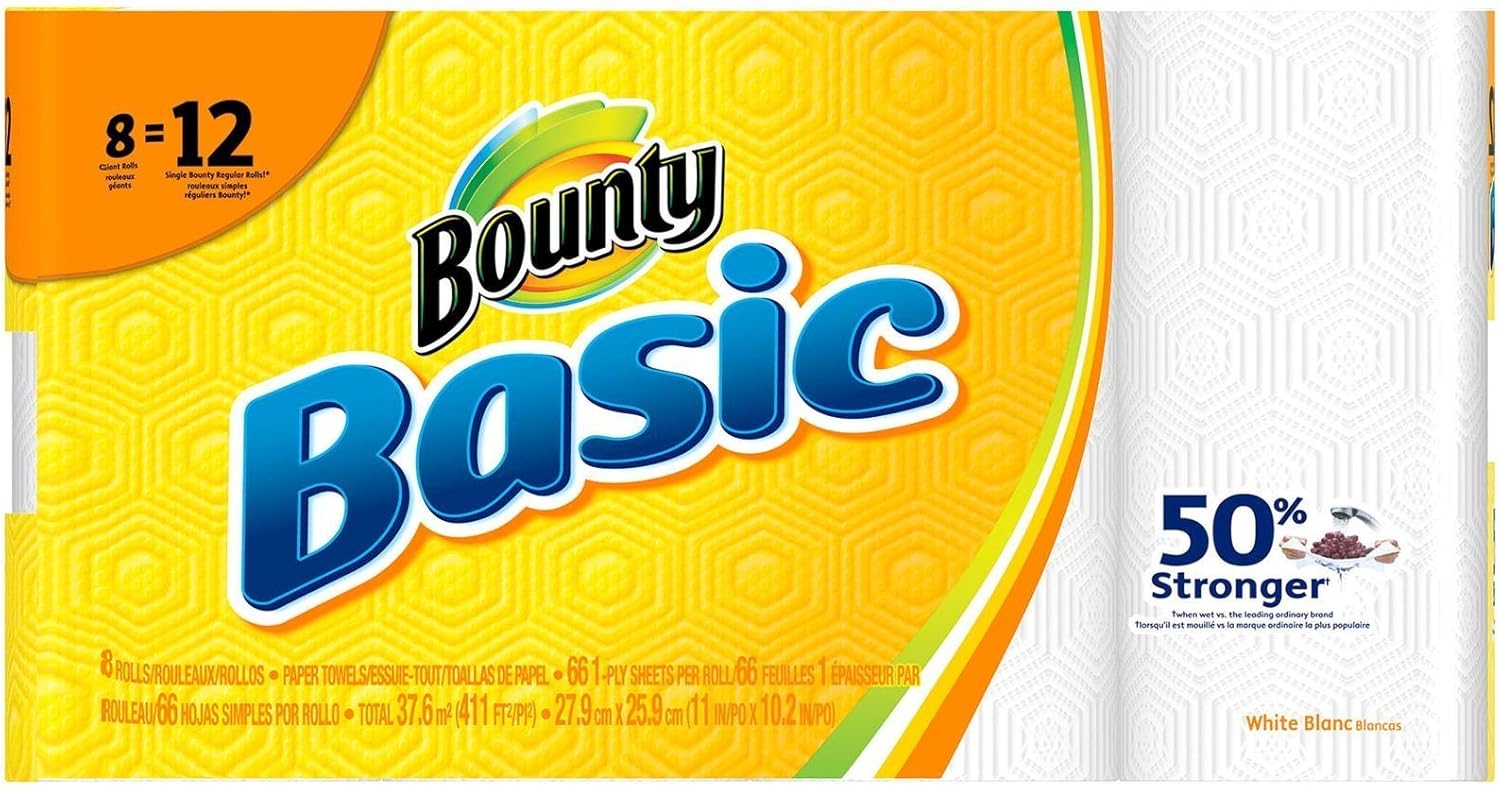 Bounty Basic Papier Handtucher Giant Rolle 8 Ct Amazon De Drogerie Korperpflege