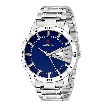 Svviss Bells Original Blue Dial Day and Date Chronograph Designer Wrist Watch for Men - TA-1011