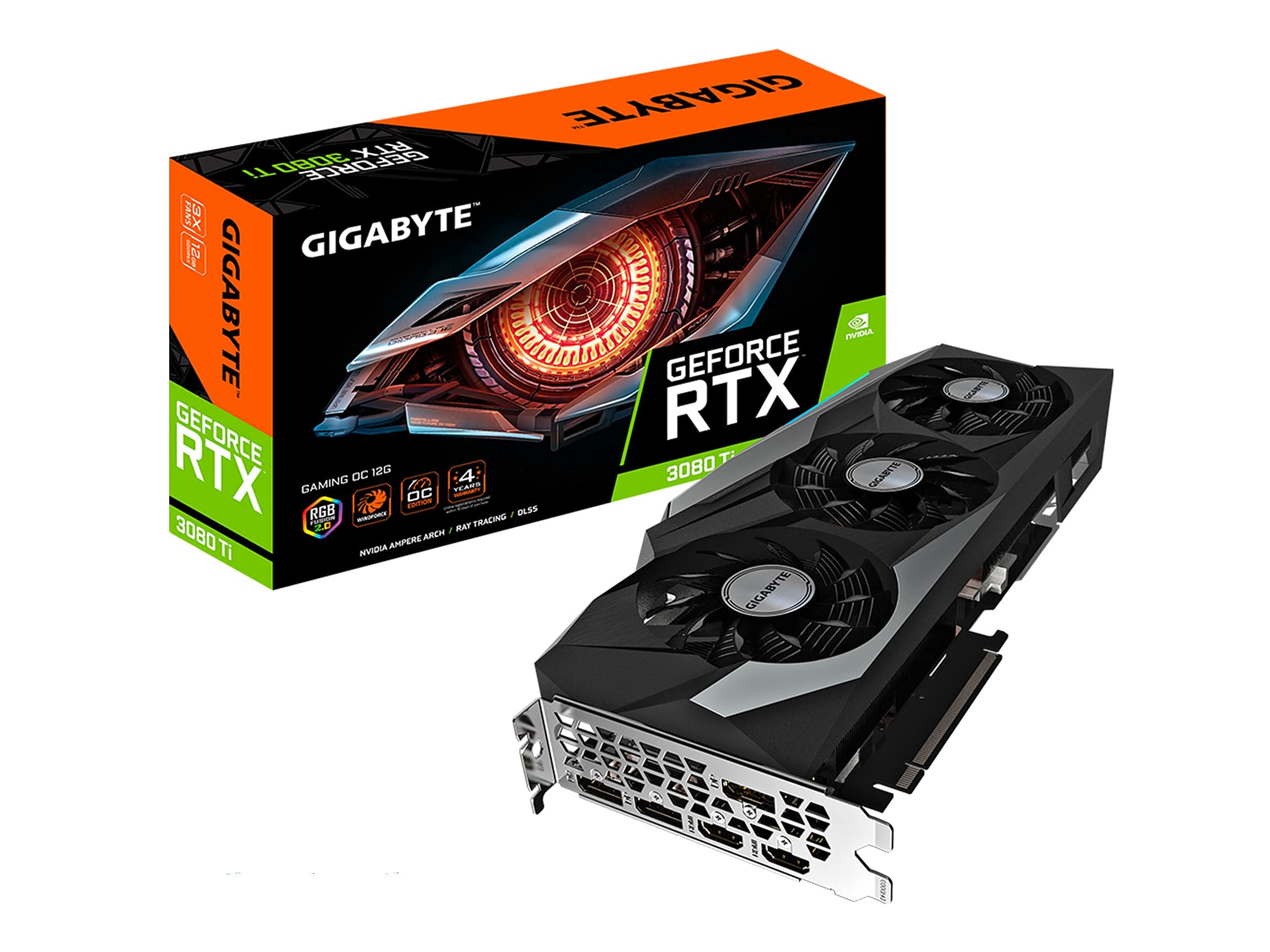 Photo 1 of GIGABYTE GeForce RTX 3080 Ti Gaming OC 12G Graphics Card, 3X WINDFORCE Fans, 12GB 384-Bit GDDR6X, GV-N308TGAMING OC-12GD Video Card (Renewed)