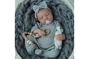 SCOM Realistic Reborn Baby Dolls - 18 Inch Real Life Baby Girl, Lifelike Doll with Anatomically Correct, Newborn Baby with Full Body Vinyl for Kids Age 3+ Gift