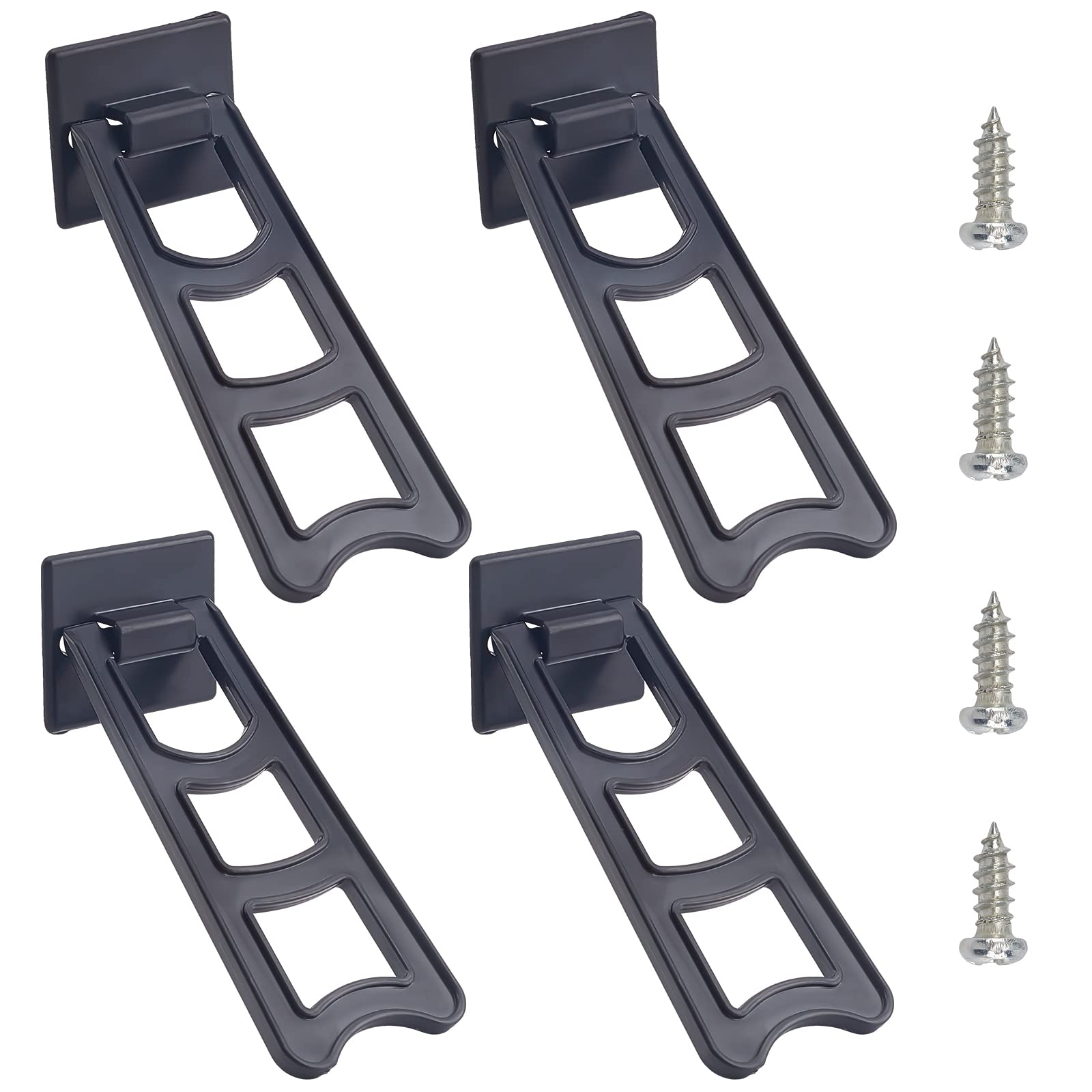 GORGECRAFT 2 Sizes 10 Sets Picture Frame Easel Back Cardboard Easel Backs Support Plastic Picture Display Stand Photo Frame Display Holder Craft DIY（Black）