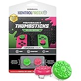 KontrolFreek Splash Performance Thumbsticks for Nintendo Switch Joy-Con Controller | Concave | Green/Pink