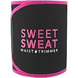 Sweet Sweat Waist Trimmer - Black/Pink | Premium Waist Trainer Sauna Belt for Men & Women