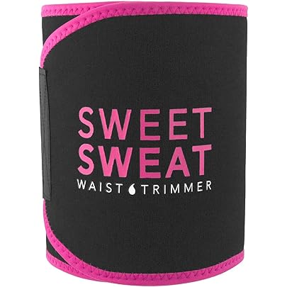 Sports Research Sweet Sweat Premium Waist Trimmer (Pink Logo) for Men & Women ~ Includes Free Sample of Sweet Sweat Gel!