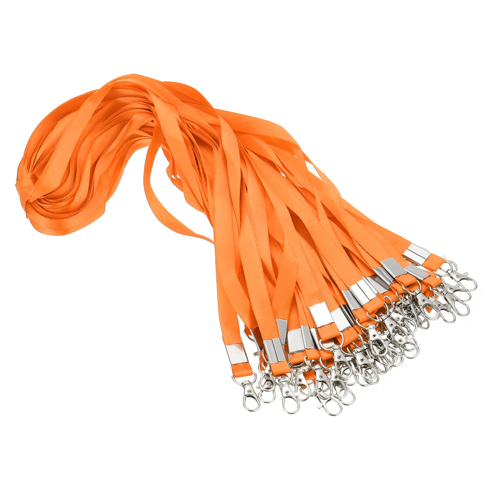 PATIKIL 48cm Lanyards Bulk, 50pcs Teacher Lanyards for ID Badges Keys Badge Lanyard Durable Personalized with Clip for ID Card, Orange