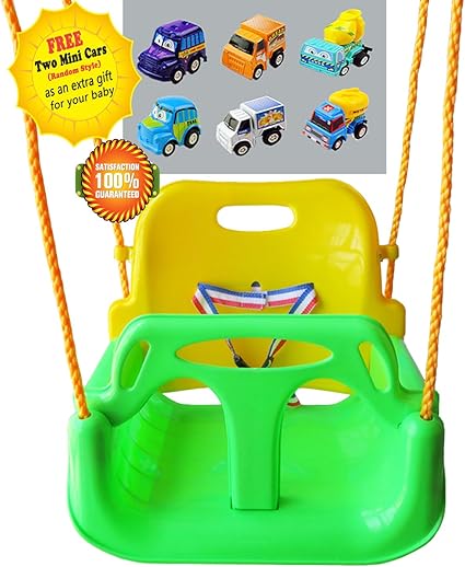 Amazon.com: LITTLEFUN 3 en 1 - Juego de columpios para casa, jardín, patio, interior y exterior, Silla Verde+Pasamanos Verde: Toys \u0026 Games