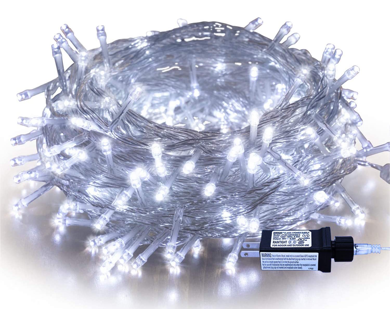Photo 1 of Indoor Christmas Lights Cool White - 320 LEDs 115ft/35m End-to-End 8 Modes Plug in Outdoor Waterproof Decorative Fairy Twinkle String Lights for Xmas Tree/New Year/Thanksgiving Day/Wedding/Patio/Home