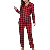 HNG Women Pajama Set Long Sleeve Sleepwear Fashion Night Wear
