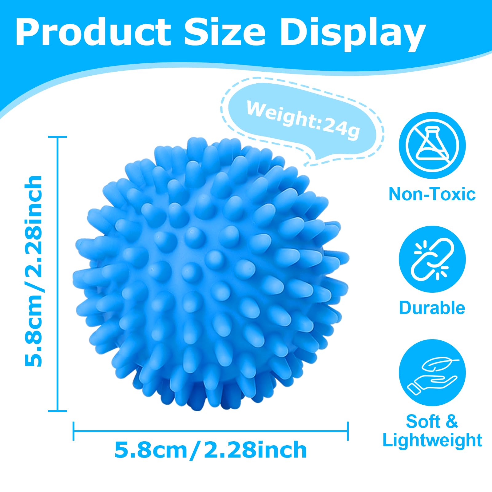 9 Stück Trocknerbälle Für Wäschetrockner,Waschbälle Für Daunenjacken,Wiederverwendbare Dryer Balls,Trocknen Ball, Waschball Für Waschmaschine,Trockner Bälle Für Heim Kleidung(Blau, Weiß, Lila) 2