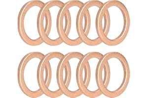 AOIT M12 Copper Oil Drain Plug Crush Washer Gasket Fits for BMW, M12 x 17 x 1.5, 10 Pack