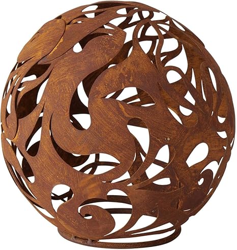 casajame hogar muebles accesorios decorativos esculturas ornamento estructura metalica en forma circular con motivos ornamentales florales lily o 22cm