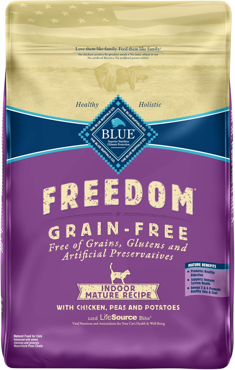 Blue Buffalo Freedom Grain Free Natural Indoor Mature Dry Cat Food