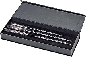 da Vinci Brushes 4250DV Watercolor Brush Set, Quill Size 2, Slant Size 10, Oval Size 12, Black 3 Each