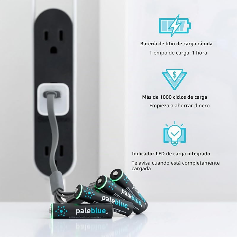 Marca Recarregável PALEBLUE Modelo PALEBLUE USB recarregável AAA 1.5V 750MAH X4 (Cabo INCLUSO) — foto 2 de 5