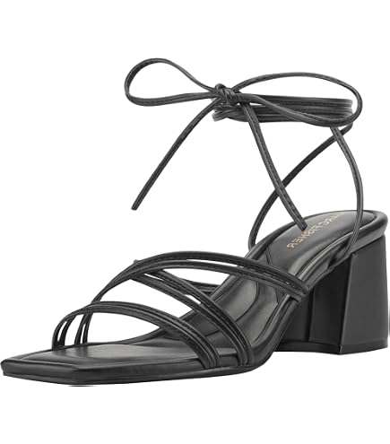 Amazon.com | Marc Fisher Women's Gizia Heeled Sandal, Black Patent