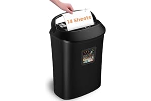 VidaTeco Paper Shredder 14-Sheet Cross-Cut Shredder with US Patented Cutter,Also Shreds Card/CD,Heavy Duty Paper Shredding Machine for Home Office,Fast with Jam Proof System,6.6-Gallon Basket (ETL)