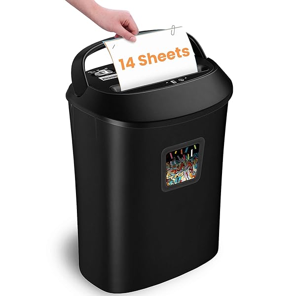 VIDATECO PAPER SHREDDER 14-SHEET CROSS-CUT SHREDDER WITH US...