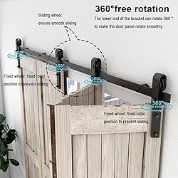 AONAYIOA 60"/5FT Bi-Folding Sliding Barn Door