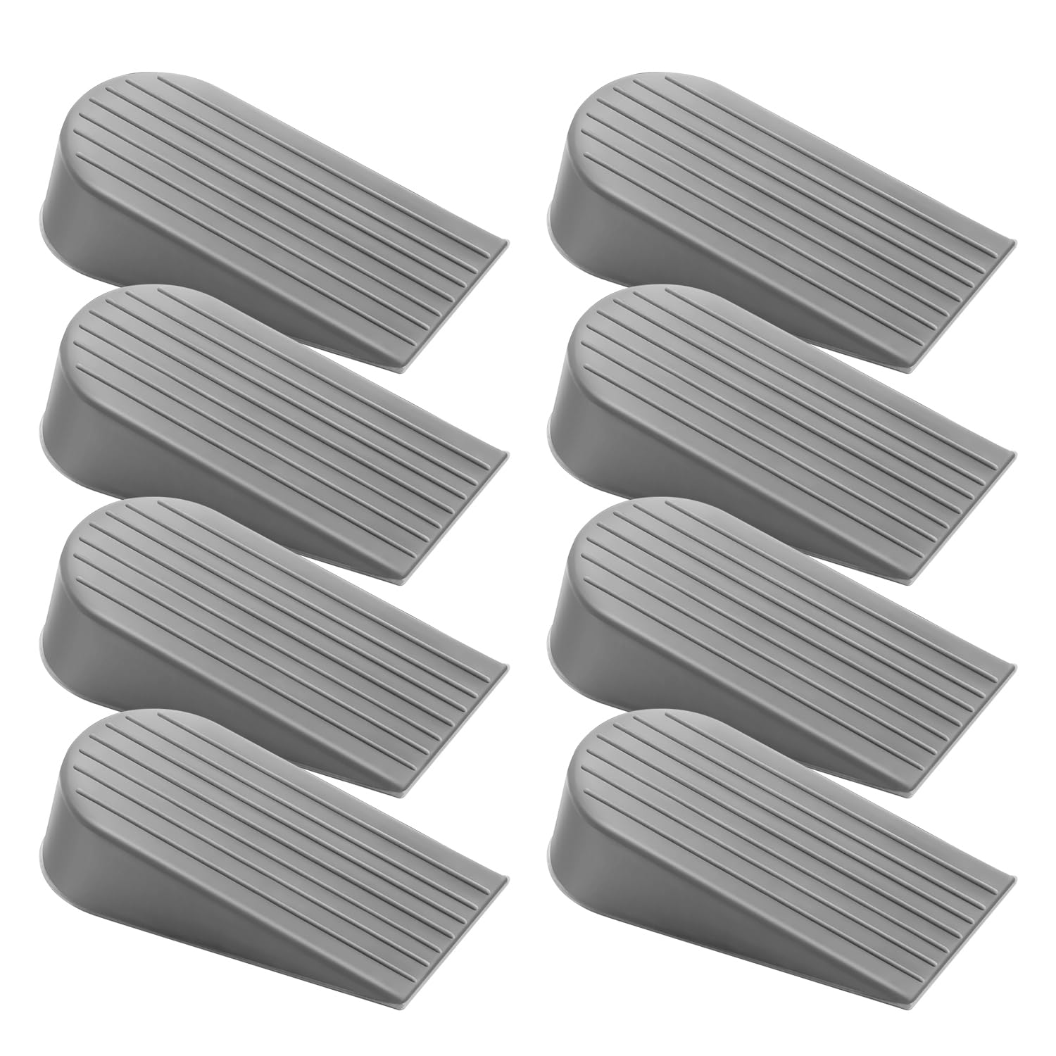 8 Pack Grey Extra Large Door Stopper, High 1.9 inches Big, Prevents Door Gaps & Lock-Outs, Heavy Duty, Sturdy Rubber Stop Wedge Image