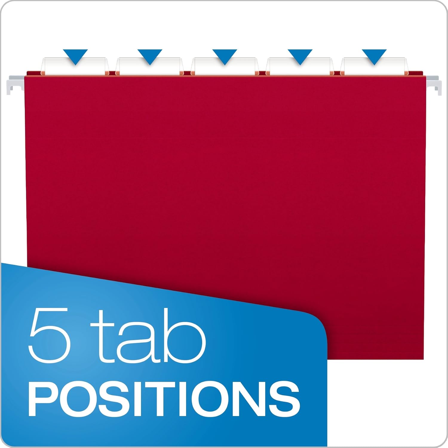 Pendaflex Hanging File Folders, Letter Size, Assorted Colors, 1/5-Cut Adjustable Tabs, 25 Per Box (81663) : Office Products