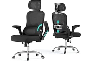 Veratric Ergonomic Office Chair: 400LBS Computer Desk Chair Comfy-Black Big and Tall Office Chair with Lumbar Support & Headrest-Gaming Chairs for Adults-Executive Office Rolling Chairs for Home Work