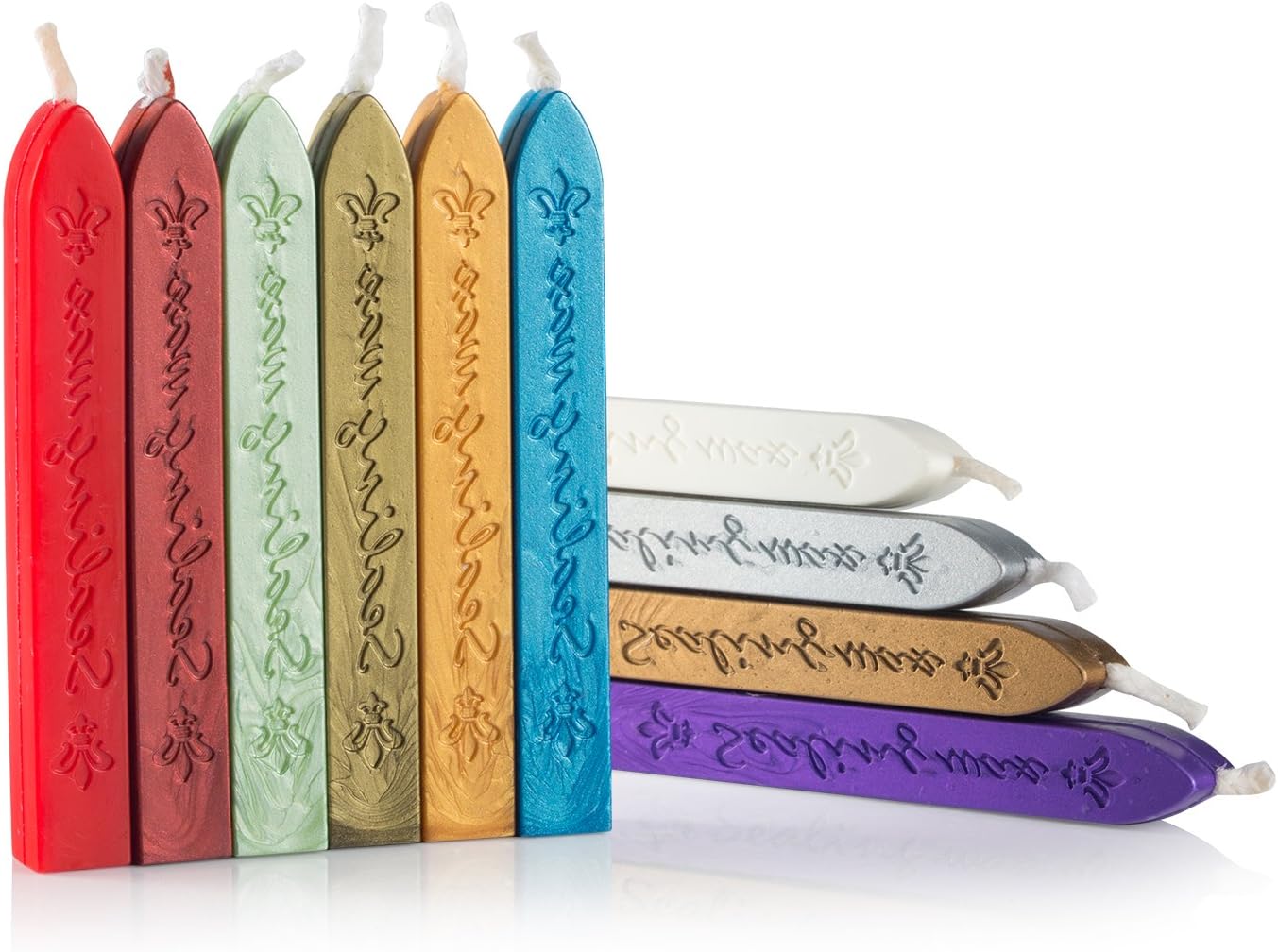 Mceal Sealing Wax Stick with Wick Flower De Luce of France Retro 10 Pieces Pack(Mix Colour), Mix Color - Image 3