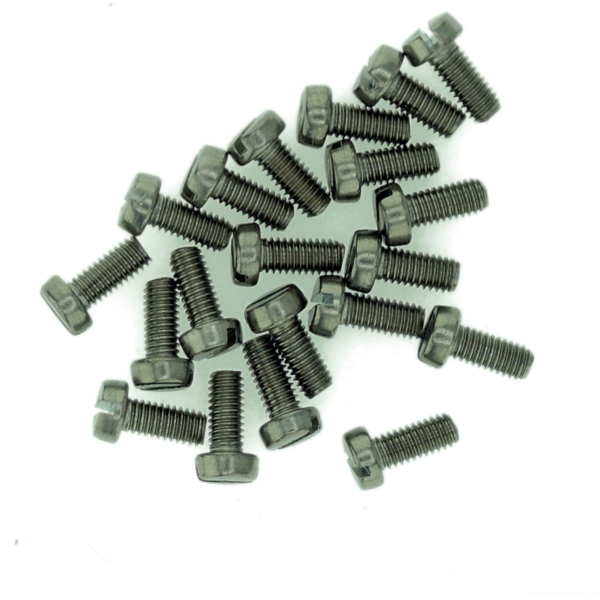 M1.6 (1.6mm x 16mm) Slot Cheese Machine Screw (Bolt) - Stainless Steel (A2) (Pack of 20)