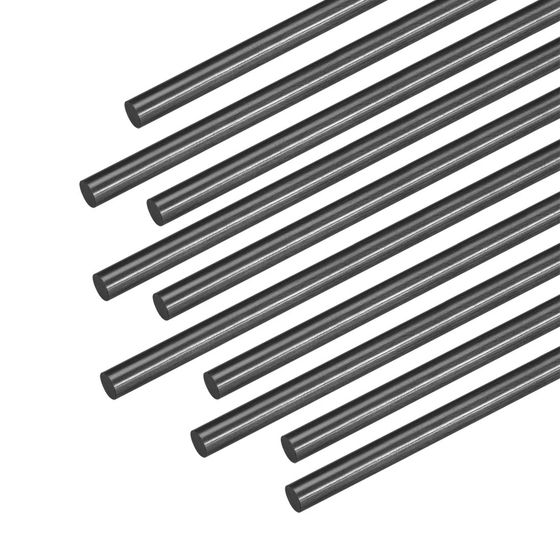 sourcing map Carbon Fiber Rod for RC Airplane DIY Craft 5mm Matte Pole 400mm 15.7 Inch, 10pcs