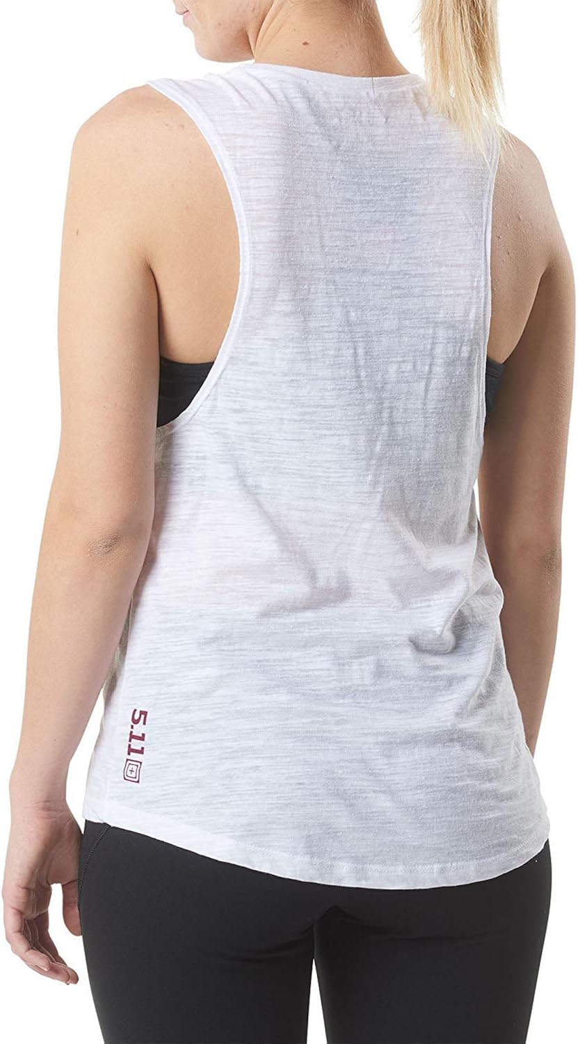 5.11 Tactical Women's Sugar Scope Tank Top, Polyester Fabric, Wrinkle-Resistant, Style 31018DT (X-Small, White): Clothing