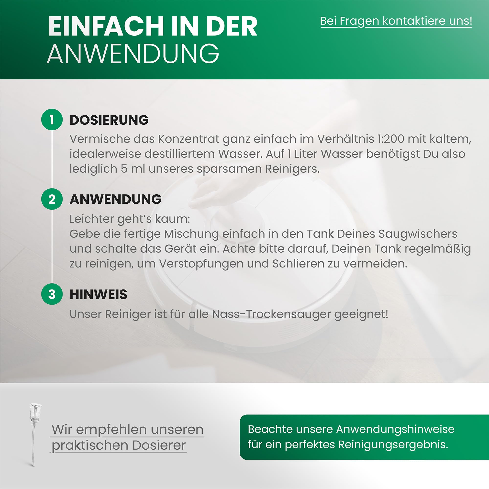 BiOHY Reinigungsmittel für Saugwischer mit Frühlingsduft (1l Flasche) | 1:200 Konzentrat für alle Nass-Trockensauger & Waschsauger | Für Fliesen, PVC, Parkett, Laminat & Teppich | Schaumarm 4