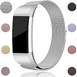 Maledan For Fitbit Charge 2 Bands, Stainless Steel Milanese Loop Metal Replacement Accessories Bracelet Strap with Unique Magnet Lock for Fitbit Charge 2